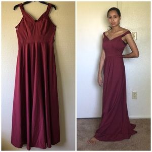 Maroon Off-Shoulder Dress